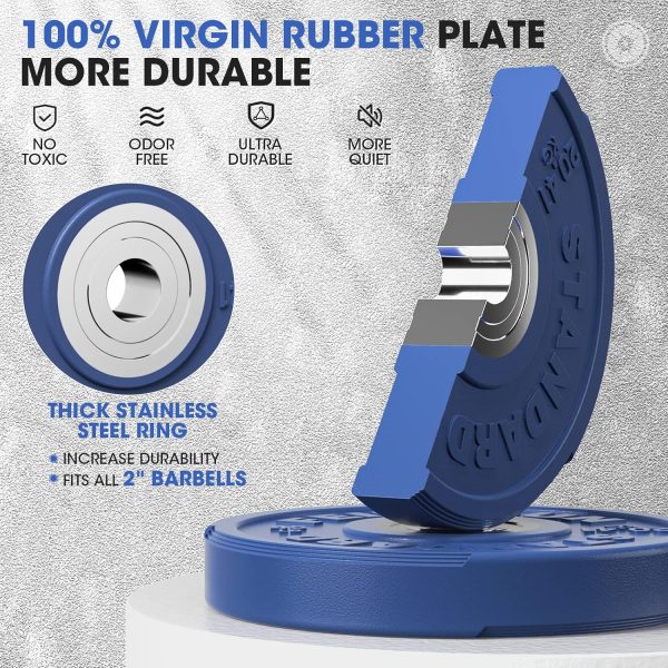 FEIERDUN 2" Color Olympic Bumper Plate Weight Plate for Stre...