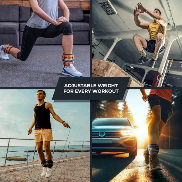 Adjustable Ankle Weights for Women and Men - 1 Pair 2 4 6 8 ...