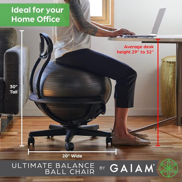 Gaiam Ultimate Balance Ball Chair (Standard or Swivel Base O...