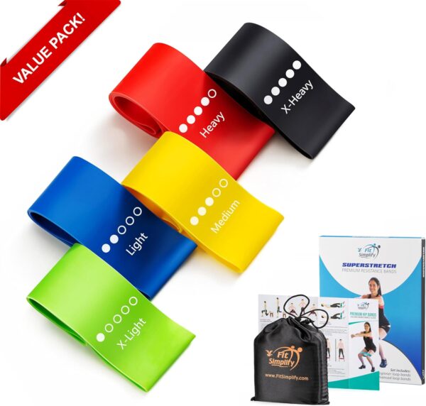 Fit Simplify Resistance Loop Exercise Bands with Instruction...