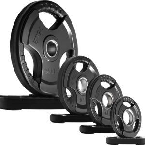 RitFit Olympic Rubber Grip Plates for Barbell, 2-Inch Weight... RitFit Olympic Rubber Grip Plates for Barbell, 2-Inch Weight...