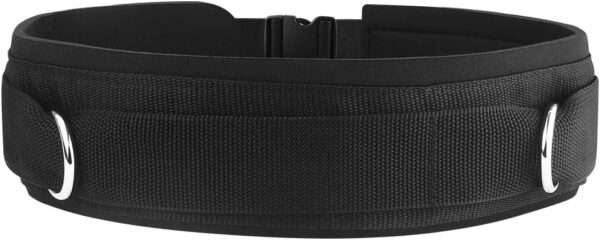 Waist Belt Neoprene Padded Gym Pulley Strap with Rings for C...