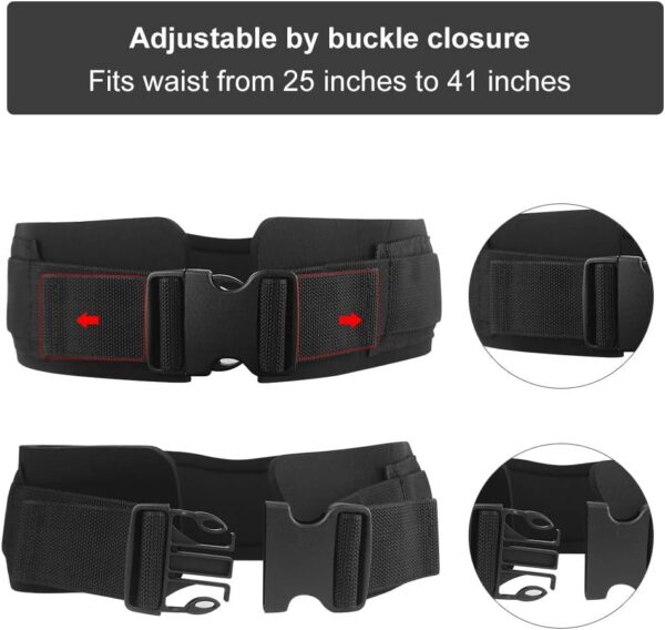 Waist Belt Neoprene Padded Gym Pulley Strap with Rings for C...