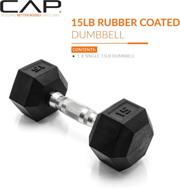 71hx4GtwasL._AC_SL1500_.jpg CAP Barbell Coated Hex Dumbbell Weight | Multiple Options