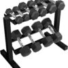 CAP Barbell 150 lb Dumbbell Set with 2-Tier Rack | CAP Barbell 150 lb Dumbbell Set with 2-Tier Rack | Multiple ...
