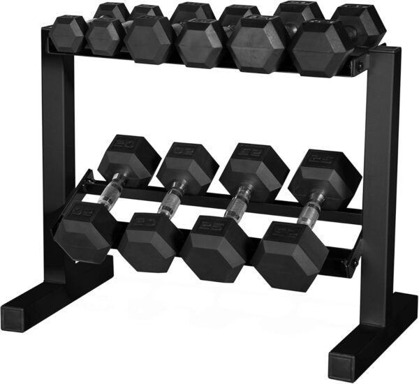 71pIoxhUY4L._AC_SL1500_.jpg CAP Barbell 150 lb Dumbbell Set with 2-Tier Rack | Multiple ...