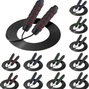 12Pcs Jump Ropes with Ball Bearings,Adjustable Skipping Rope... 12-Pack Adjustable Jump Ropes with Smooth Ball Bearings for Fitness