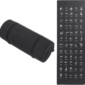 1-Inch Thick Yoga Mat with Alignment Poses - Non-Slip PU Leather